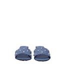 Givenchy Flache Sandalen aus blauem Stoff