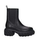 Off-White Schwarze Lederstiefeletten