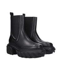 Off-White Schwarze Lederstiefeletten