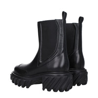 Off-White Schwarze Lederstiefeletten
