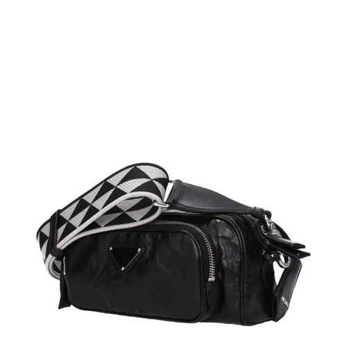 Prada Schwarze Leder-Umhängetasche