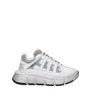 Versace Weißer Stoff Sportliche Turnschuhe