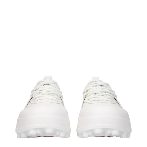 Jil Sander Weiße Leder-Sneakers