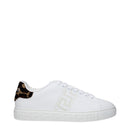 Versace Weiße Sneakers aus Leder mit niedrigem Schaft