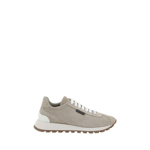 Brunello Cucinelli Beigefarbene Plateau-Sneaker aus Gummi
