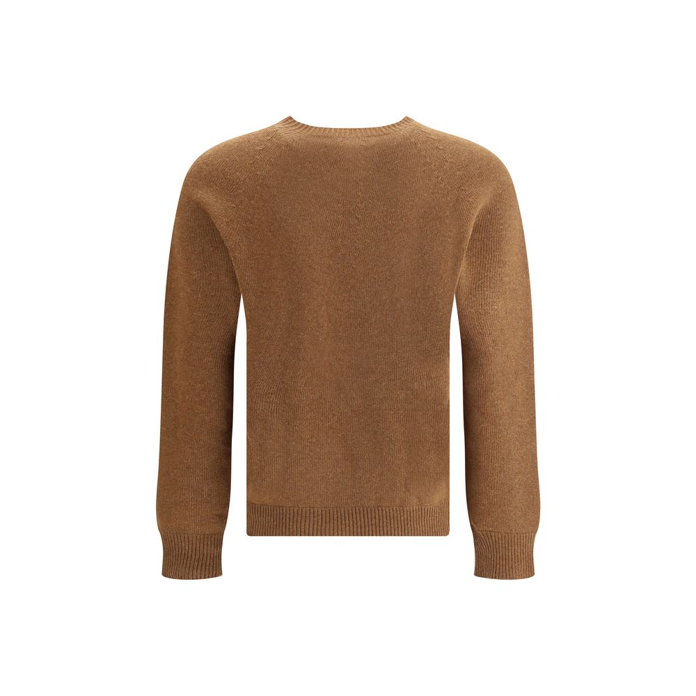 Jil Sander Braunes Fleece-Woll-Sweatshirt