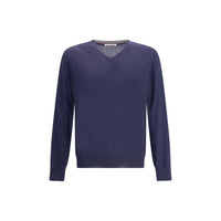 Brunello Cucinelli Blauer Kaschmir-Pullover aus reinem Kaschmir