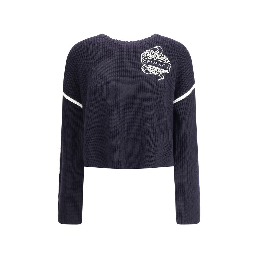 PINKO Blauer Woll-Sweatshirt