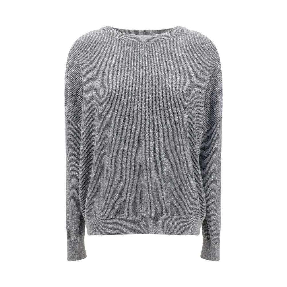 Brunello Cucinelli Grauer Baumwoll-Sweatshirt