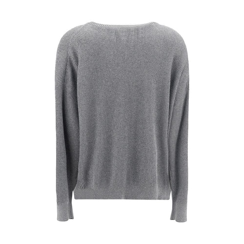 Brunello Cucinelli Grauer Baumwoll-Sweatshirt