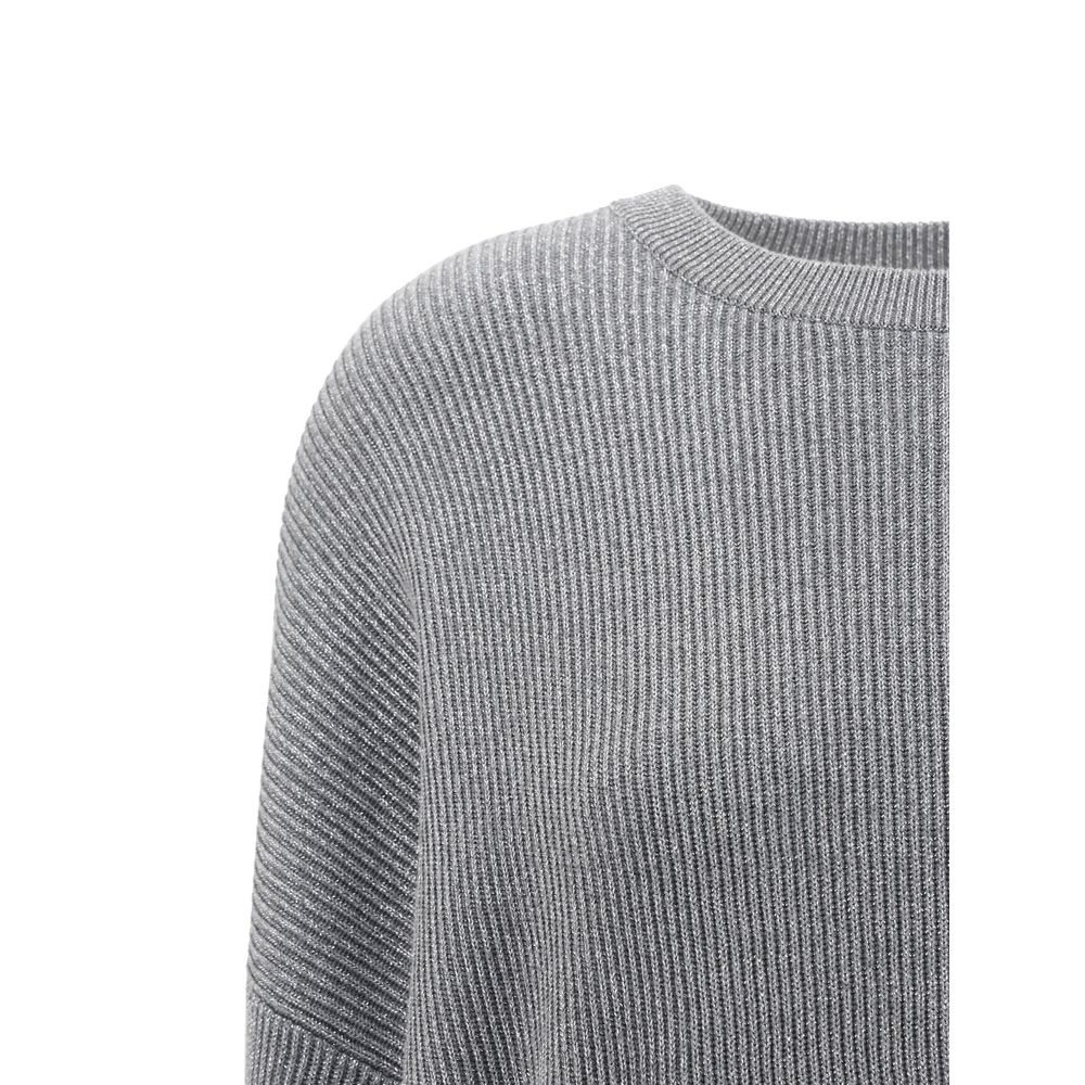 Brunello Cucinelli Grauer Baumwoll-Sweatshirt