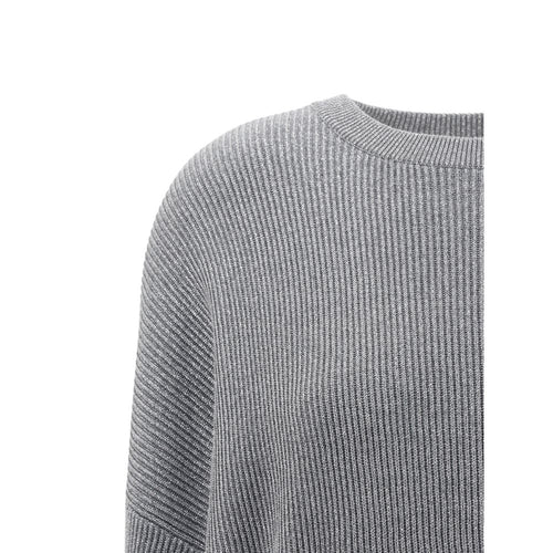 Brunello Cucinelli Grauer Baumwoll-Sweatshirt