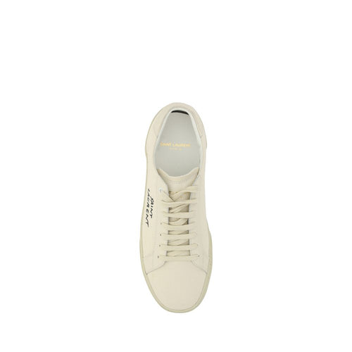 Saint Laurent Weiße Gummisohle Sneakers mit niedrigem Schaft