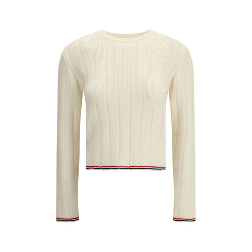 Thom Browne Wollpullover aus Fleece in Creme