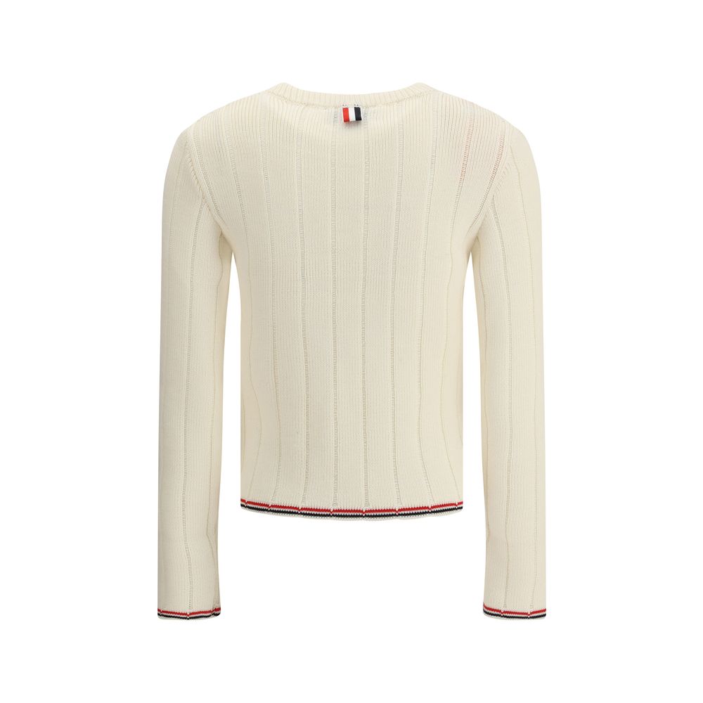 Thom Browne Wollpullover aus Fleece in Creme