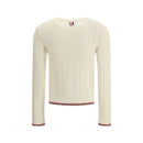 Thom Browne Wollpullover aus Fleece in Creme