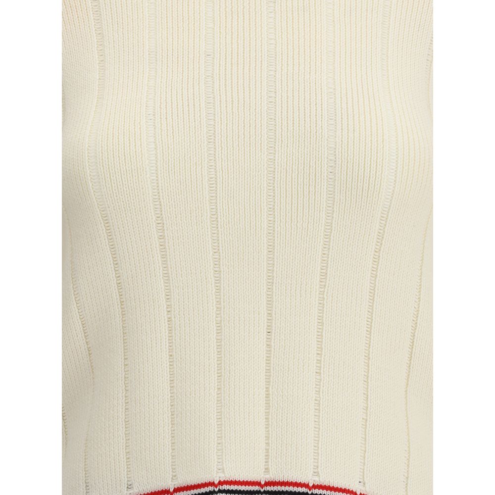 Thom Browne Wollpullover aus Fleece in Creme