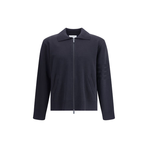 Thom Browne Blauer Fleece-Wollcardigan