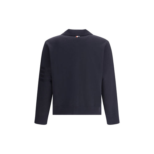 Thom Browne Blauer Fleece-Wollcardigan