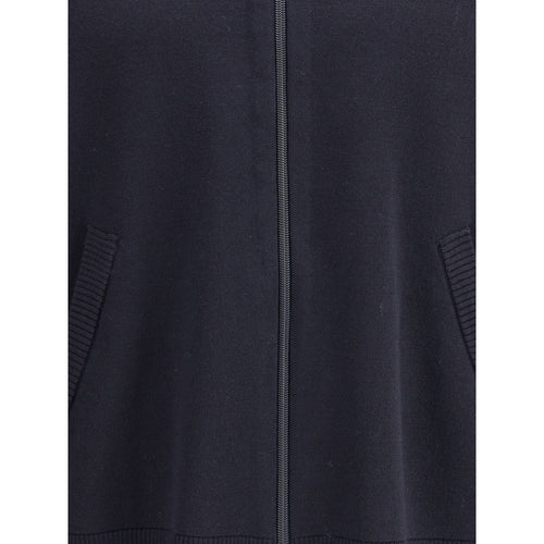 Thom Browne Blauer Fleece-Wollcardigan