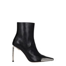 Off-White Schwarze Lederstiefeletten