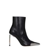 Off-White Schwarze Lederstiefeletten