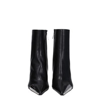 Off-White Schwarze Lederstiefeletten