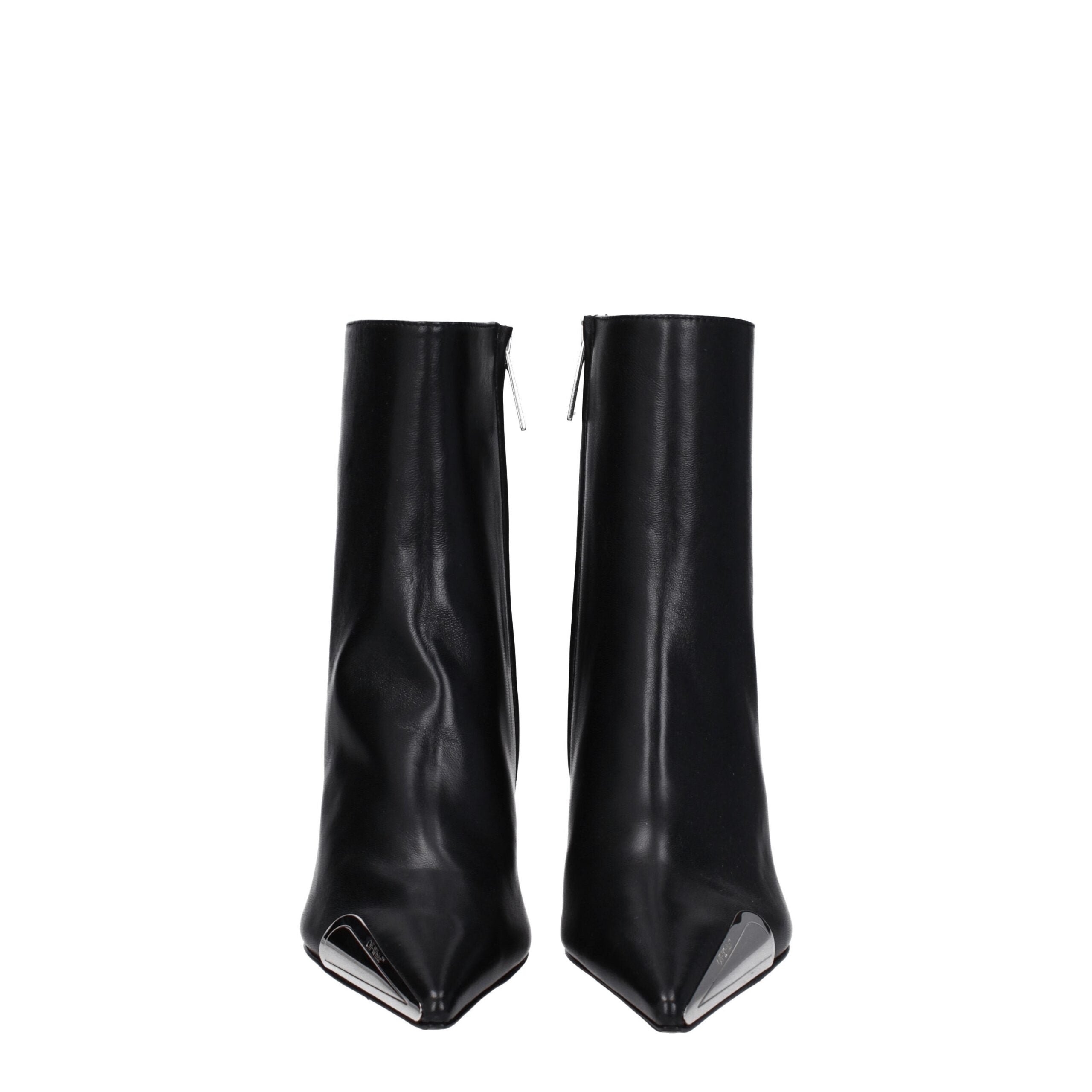 Off-White Schwarze Lederstiefeletten