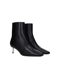 Off-White Schwarze Lederstiefeletten