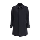 Lardini Schwarzer Trenchcoat aus Wollfleece