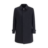 Lardini Schwarzer Trenchcoat aus Wollfleece