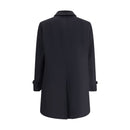 Lardini Schwarzer Trenchcoat aus Wollfleece