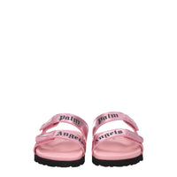 Palm Angels Rosa Lederpantoffeln Sandalen