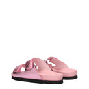 Palm Angels Rosa Lederpantoffeln Sandalen