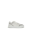 Brunello Cucinelli White Calfskin Bos Taurus Low-Top Sneakers