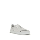 Brunello Cucinelli White Calfskin Bos Taurus Low-Top Sneakers