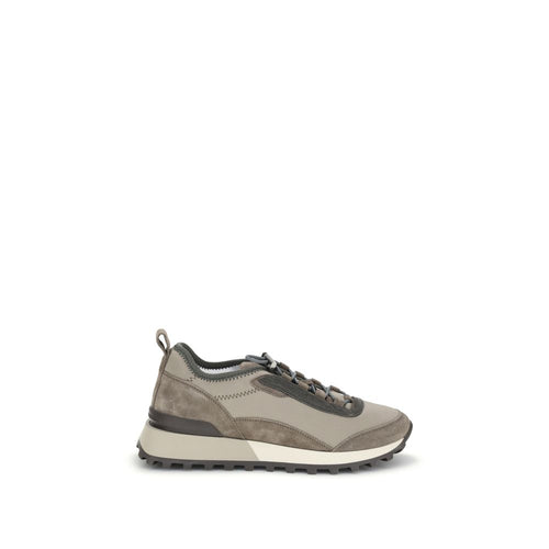 Brunello Cucinelli brown leather sneakers in a sporty style