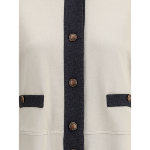 Brunello Cucinelli Grauer Baumwoll-Cardigan