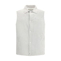 Brunello Cucinelli Grey Leather Jacket