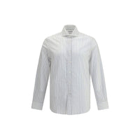 Brunello Cucinelli patterned cotton shirt in white