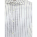 Brunello Cucinelli patterned cotton shirt in white