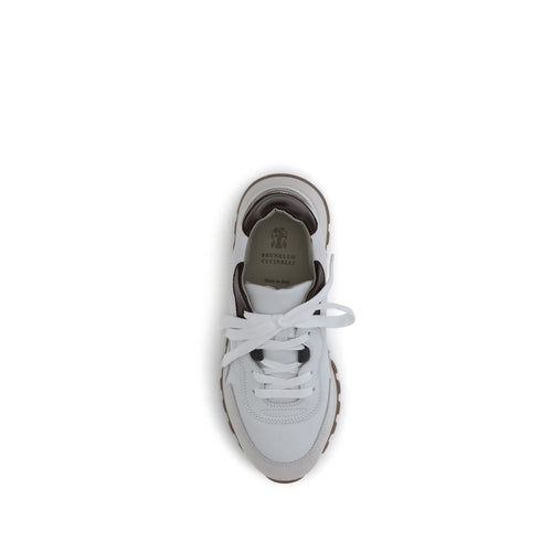 Brunello Cucinelli White Leather Sneakers for Sports and Leisure