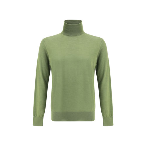 Saint Laurent Grüner Rollkragenpullover aus Wolle