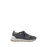 Brunello Cucinelli Graue Woll-Sneaker aus Fleece