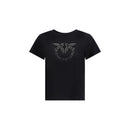 PINKO Schwarzes Baumwoll-T-Shirt