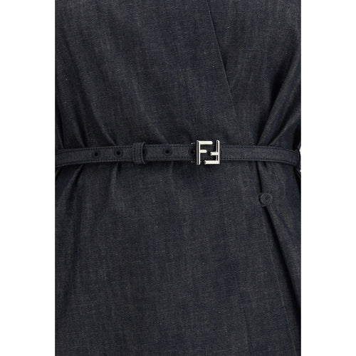 Fendi Blaues Baumwoll-Freizeitkleid