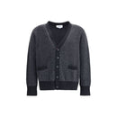 Thom Browne Schwarze Wollfleece-Strickjacke