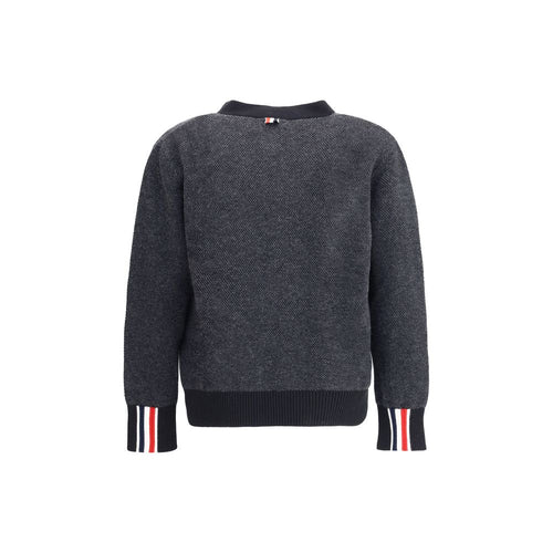 Thom Browne Schwarze Wollfleece-Strickjacke