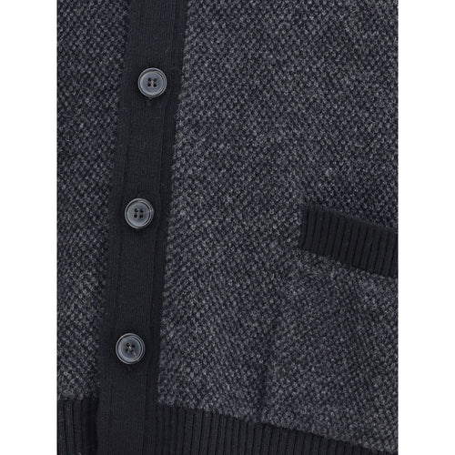Thom Browne Schwarze Wollfleece-Strickjacke