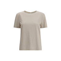Brunello Cucinelli Beigefarbenes Baumwoll-T-Shirt